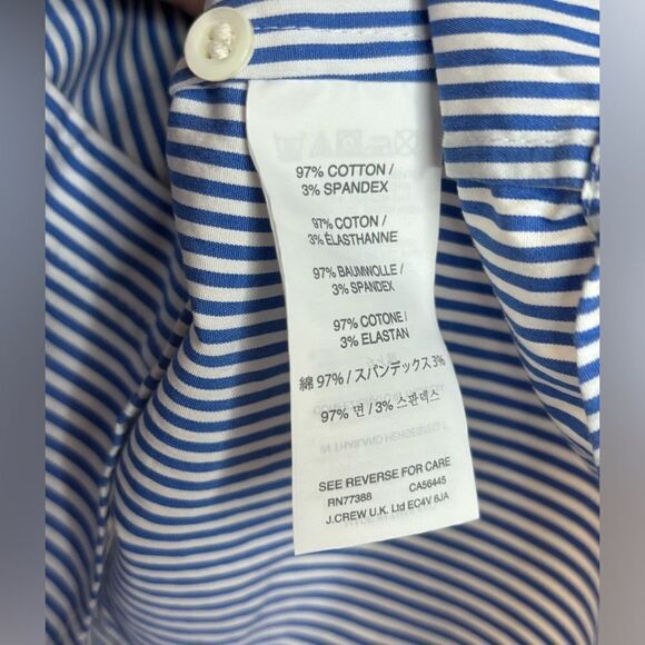 J. Crew EUC blue/white striped stretch perfect button down shirt size large T - Picture 4 of 4